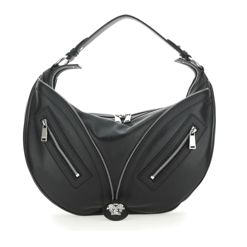 Versace  Medium Leather Zip Hobo Bag